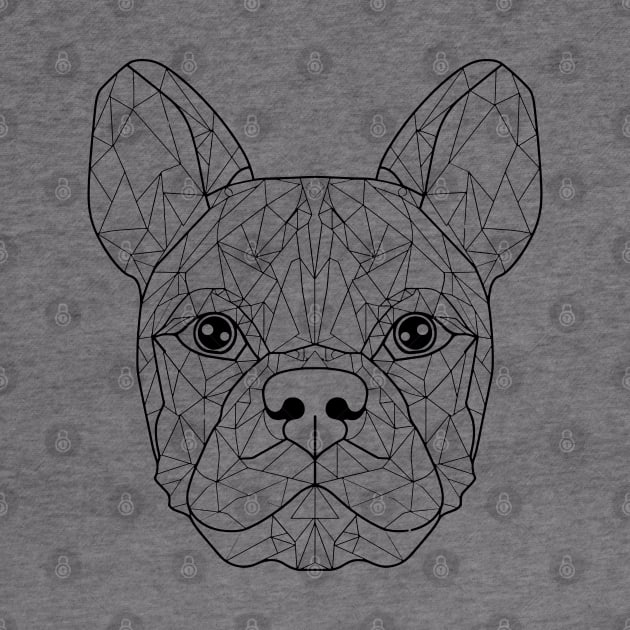 French Bulldog Essence: Geometric Line Art Interpretation by AmandaOlsenDesigns